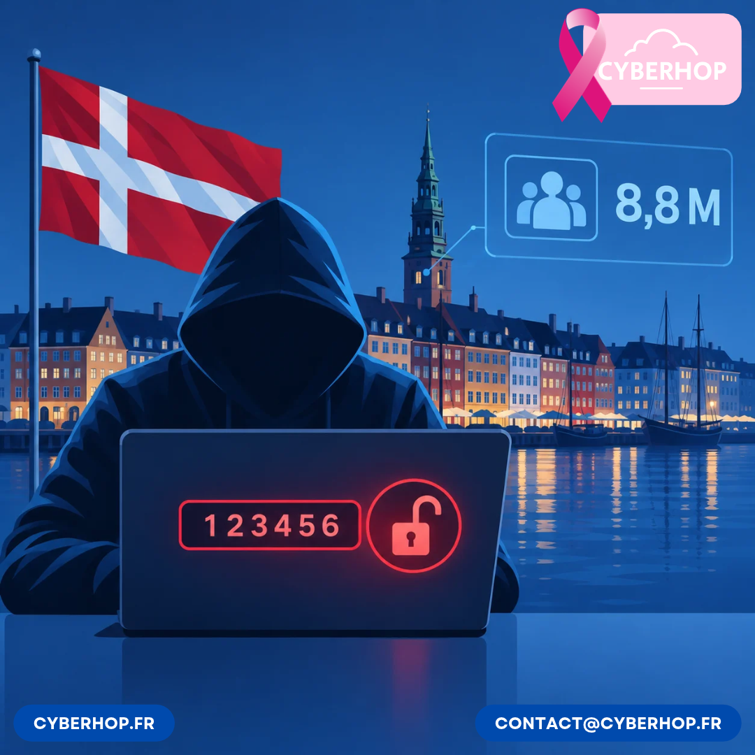 🔐 Danemark : le mot de passe «123456» au cœur d’une fuite touchant 8,8 millions de personnes